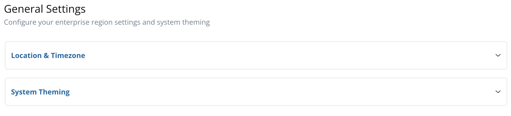 Enterprise General Settings